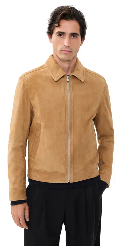Hugo Boss Suede Leather Jacket Camel