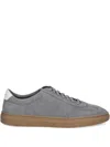 Hugo Boss Suede Leather Low-top Sneakers In Gray