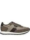 Hugo Boss Suede Leather Panel Sneakers In Gray