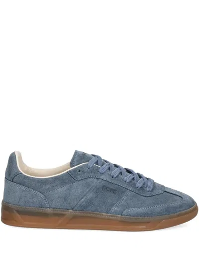 Hugo Boss Suede Leather Sneakers In Blue