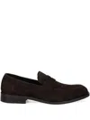 Hugo Boss Suede Loafers In Brown