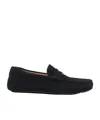 Hugo Boss Suede Loafers In Black