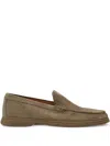 Hugo Boss Sienne Suede Loafers Open Green In Brown