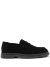 Hugo Boss Suede Loafers In Black