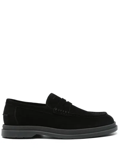 Hugo Boss Suede Loafers In Black