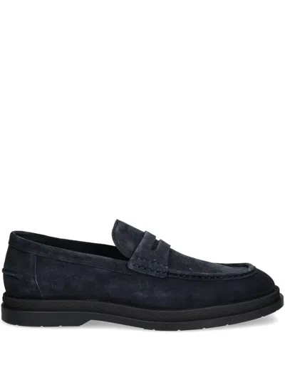 Hugo Boss Suede Loafers In Blue