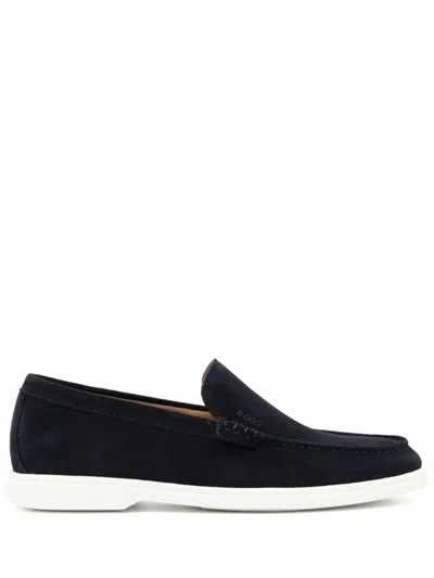 Hugo Boss Suede Loafers In Blue