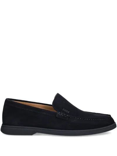 Hugo Boss Suede Loafers In Blue