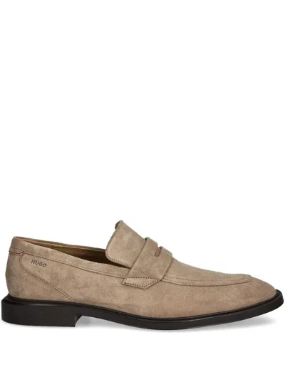 Hugo Boss Suede Loafers In Grey