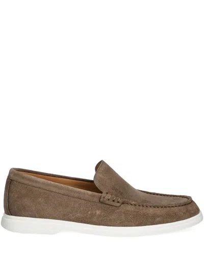 Hugo Boss Suede Loafers In Neutrals