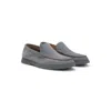 Hugo Boss Suede Loafers With Contrast Outsole In Gray