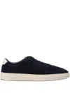 Hugo Boss Suede Low-top Sneakers In Blue