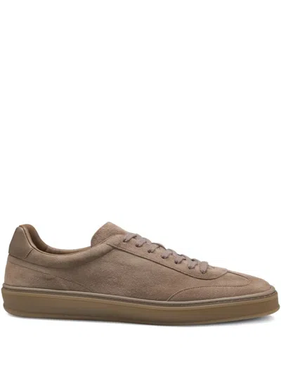 Hugo Boss Suede Low-top Sneakers In Brown