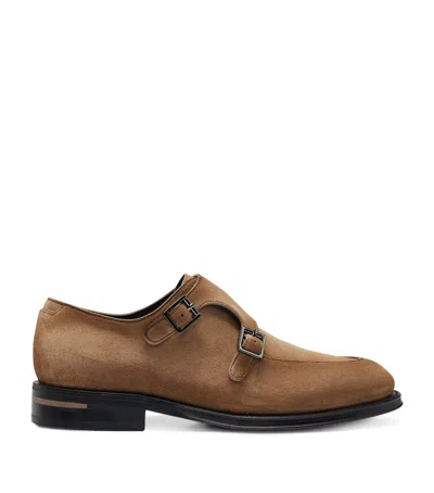 Hugo Boss Suede Monk Shoes In Beige
