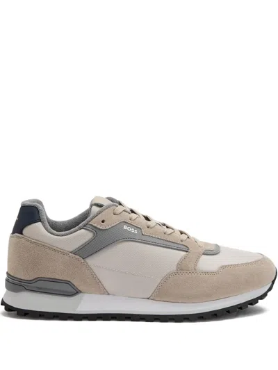 HUGO BOSS SUEDE-PANEL LOW-TOP SNEAKERS