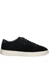 Hugo Boss Suede Panelled Sneakers In Black