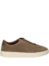 Hugo Boss Suede Panelled Sneakers In Brown