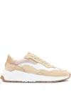 Hugo Boss Running-inspired Trainers With Suede And Mesh In Brown