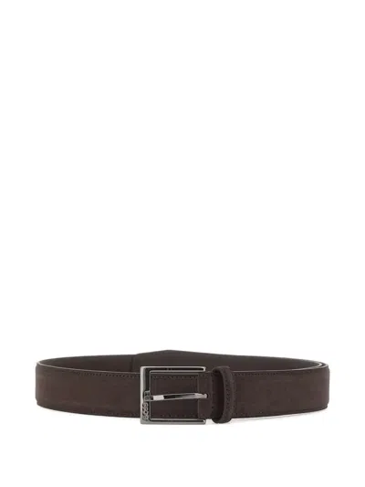 Hugo Boss Suede Pin-buckle Belt In Pink