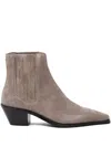 Hugo Boss Ankle Boots In Suede With Cuban Heel In Brown