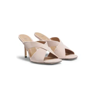 Hugo Boss Suede Sandals With Crossover Straps In Multi