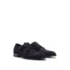 HUGO BOSS SUEDE SHOES WITH DOUBLE-MONK STRAP AND CAP TOE