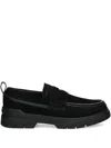 Hugo Boss Suede Slip-on Loafers In Black