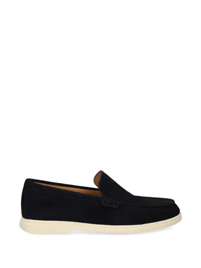 Hugo Boss Suede Slip-on Loafers In Black