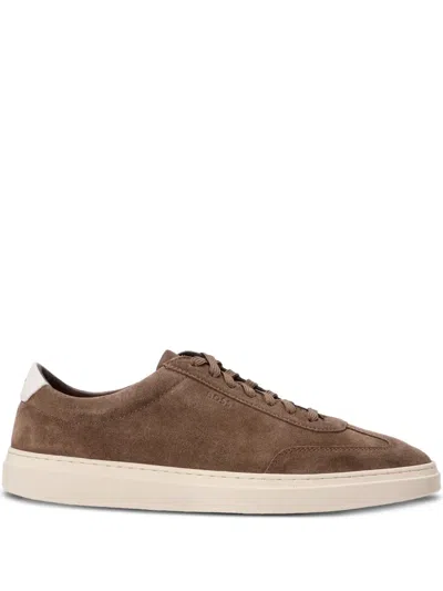 Hugo Boss Suede Sneakers In Brown