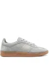 Hugo Boss Low-top Trainers In Leather And Suede In Grey