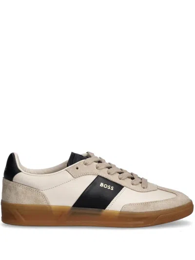 Hugo Boss Suede Sneakers In Neutrals