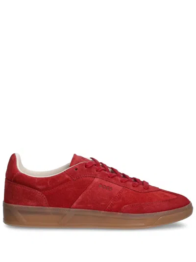 Hugo Boss Suede Sneakers In Red