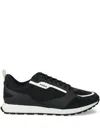 Hugo Boss Mixed-material Trainers With Branded Accents In Schwarz