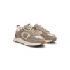 Hugo Boss Suede-trim Trainers With Double B Monogram In Multi
