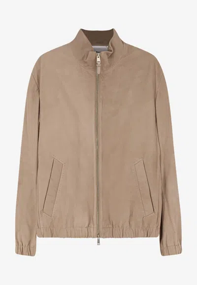 HUGO BOSS SUEDE ZIP-UP JACKET