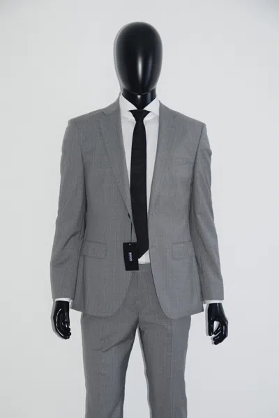 Pre-owned Hugo Boss Suit, Mod. Johnstons4/lenon1, Size 38r, Regular Fit, Stretch Tailoring In Gray