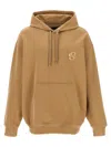Hugo Boss Oversized-fit Hoodie In Cotton With Double B Monogram In Beige