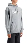 Hugo Boss Elegant Gray Hooded Sweatshirt With Logo In Silver (grey)