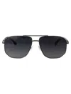 Hugo Boss Matte Dark Ruthenium Steel Sunglasses In Black