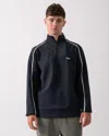 Hugo Boss Sweat 1 Mens 1/4 Zip Sweatshirt With Contrast Piping In Blue
