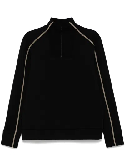 Hugo Boss Sweat 1 Quarter Zip Sweatshirt In Black