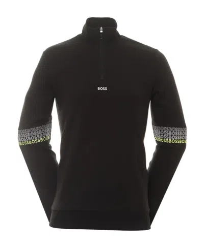 Hugo Boss Sweat 1 Semi-zipped Sweatshirt In Black