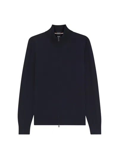 Hugo Boss Performance-stretch Slim-fit Jacket In Ottoman Fabric In Blue