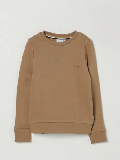 Hugo Boss Sweater Boss Kids Color Biscuit In Brown