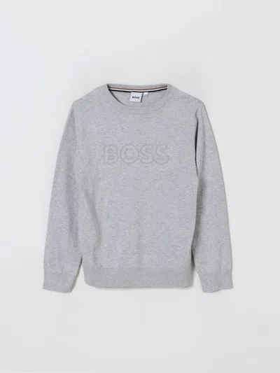 HUGO BOSS SWEATER BOSS KIDS COLOR GREY,436225020