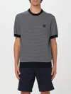 Hugo Boss Kanache Stripe Relaxed Fit Knit T-shirt In Blue