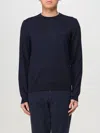 Hugo Boss Interlock-cotton Sweatshirt With Logo Detail And Crew Neckline In Blue