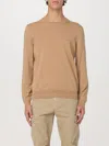 Hugo Boss Pacas-l Logo-embroidered Jumper In Camel