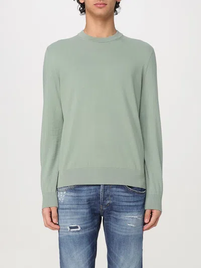 Hugo Boss Ecaio Textured-finish Cotton Jumper In Green
