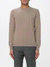 Hugo Boss Logo-patch Crew-neck Sweater In Brown